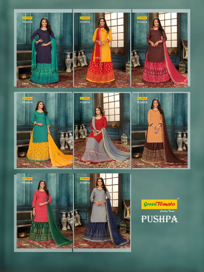 Green Tomato Pushpa Fancy Function Wear Ready Made Collection